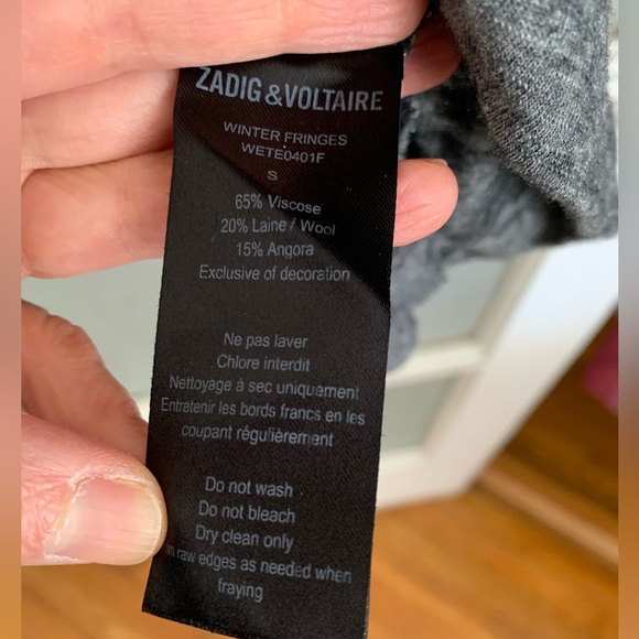 Zadig & Voltaire “Winter Fringes” Dress Gray size small - Picture 8 of 13